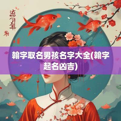 翰字取名男孩名字大全(翰字起名凶吉)