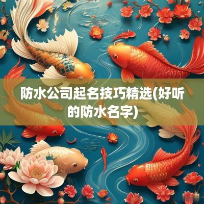 防水公司起名技巧精选(好听的防水名字)