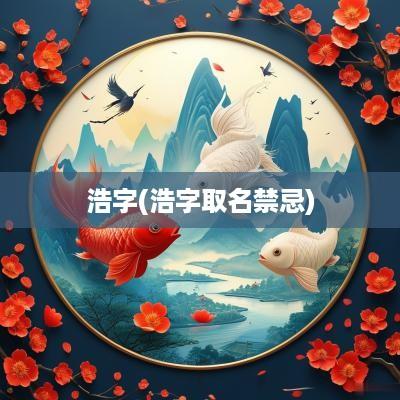 浩字(浩字取名禁忌)