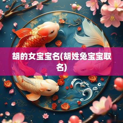 胡的女宝宝名(胡姓兔宝宝取名)