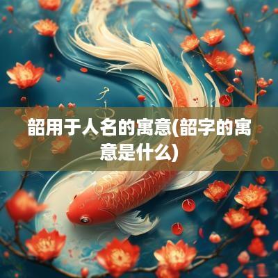 韶用于人名的寓意(韶字的寓意是什么)