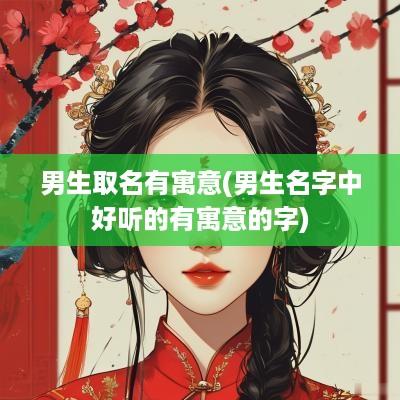 男生取名有寓意(男生名字中好听的有寓意的字)