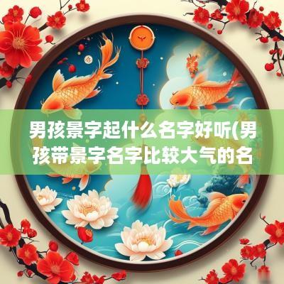男孩景字起什么名字好听(男孩带景字名字比较大气的名)