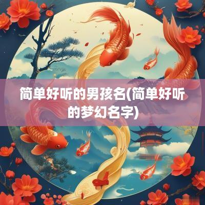 简单好听的男孩名(简单好听的梦幻名字)