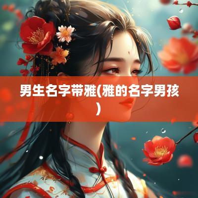男生名字带雅(雅的名字男孩)
