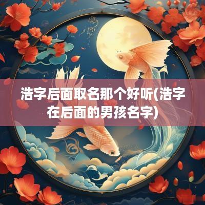 浩字后面取名那个好听(浩字在后面的男孩名字)