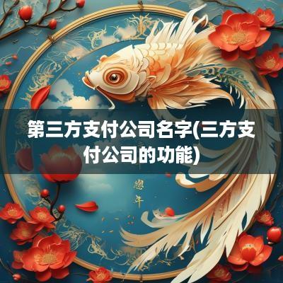 第三方支付公司名字(三方支付公司的功能)