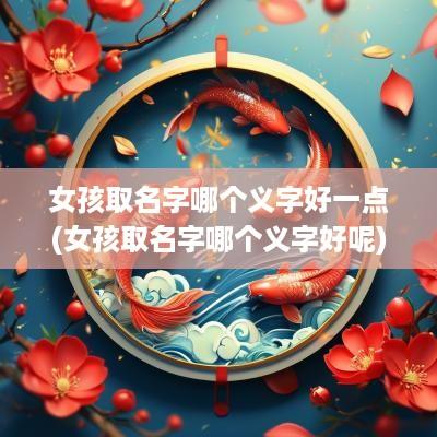 女孩取名字哪个义字好一点(女孩取名字哪个义字好呢)