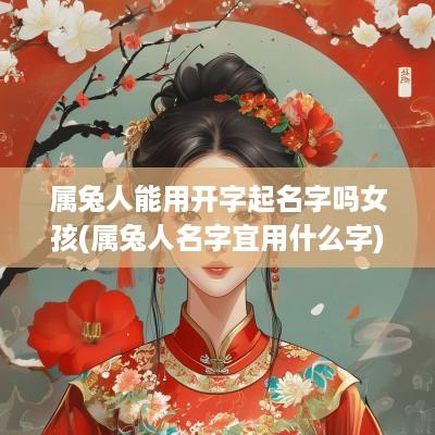 属兔人能用开字起名字吗女孩(属兔人名字宜用什么字)