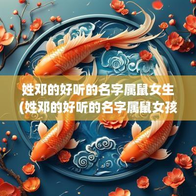 姓邓的好听的名字属鼠女生(姓邓的好听的名字属鼠女孩)