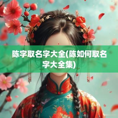 陈字取名字大全(陈如何取名字大全集)