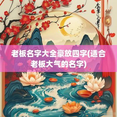 老板名字大全豪放四字(适合老板大气的名字)