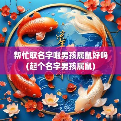 帮忙取名字啦男孩属鼠好吗(起个名字男孩属鼠)
