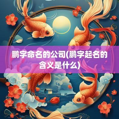 鹏字命名的公司(鹏字起名的含义是什么)