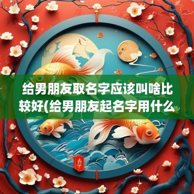 给男朋友取名字应该叫啥比较好(给男朋友起名字用什么字好一点)