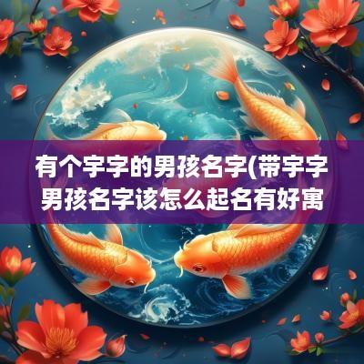 有个宇字的男孩名字(带宇字男孩名字该怎么起名有好寓意)