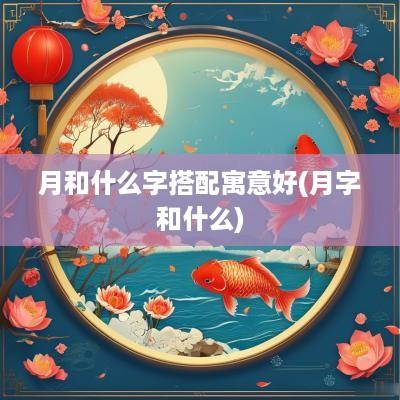 月和什么字搭配寓意好(月字和什么)