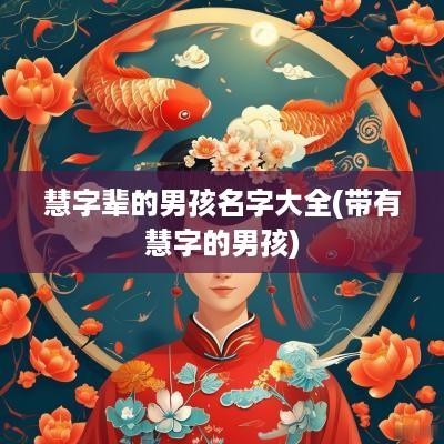 慧字辈的男孩名字大全(带有慧字的男孩)