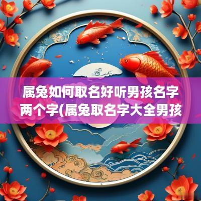 属兔如何取名好听男孩名字两个字(属兔取名字大全男孩)