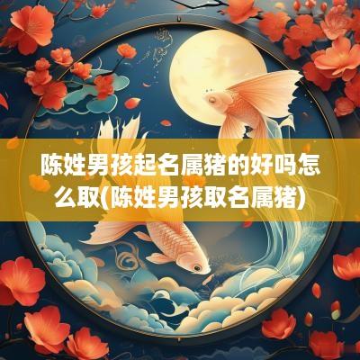 陈姓男孩起名属猪的好吗怎么取(陈姓男孩取名属猪)