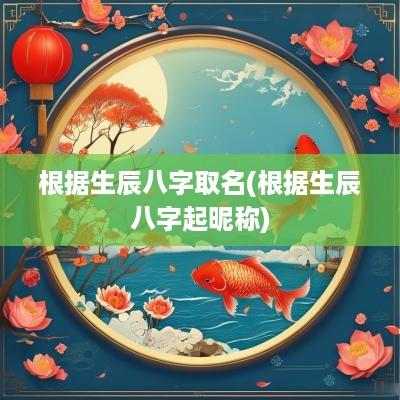 根据生辰八字取名(根据生辰八字起昵称)