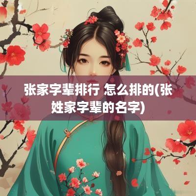 张家字辈排行 怎么排的(张姓家字辈的名字)