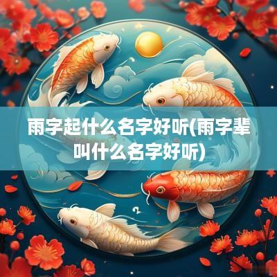 雨字起什么名字好听(雨字辈叫什么名字好听)