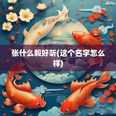 张什么毅好听(这个名字怎么样)