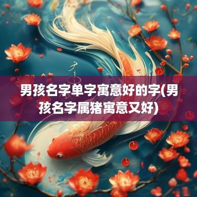 男孩名字单字寓意好的字(男孩名字属猪寓意又好)