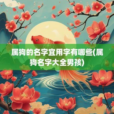 属狗的名字宜用字有哪些(属狗名字大全男孩)