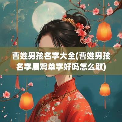 曹姓男孩名字大全(曹姓男孩名字属鸡单字好吗怎么取)