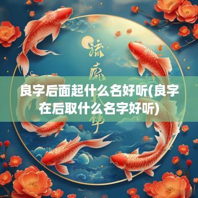 良字后面起什么名好听(良字在后取什么名字好听)