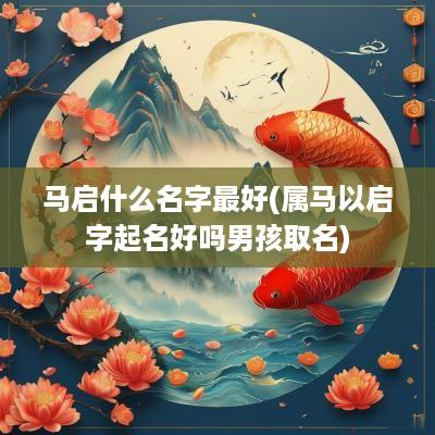 马启什么名字最好(属马以启字起名好吗男孩取名)