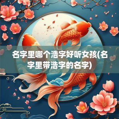 名字里哪个浩字好听女孩(名字里带浩字的名字)