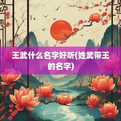 王武什么名字好听(姓武带王的名字)