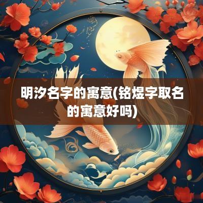 明汐名字的寓意(铭煜字取名的寓意好吗)