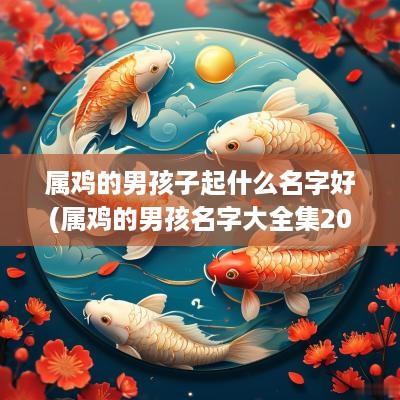 属鸡的男孩子起什么名字好(属鸡的男孩名字大全集2017)