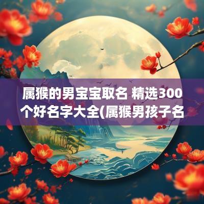 属猴的男宝宝取名 精选300个好名字大全(属猴男孩子名字大全)