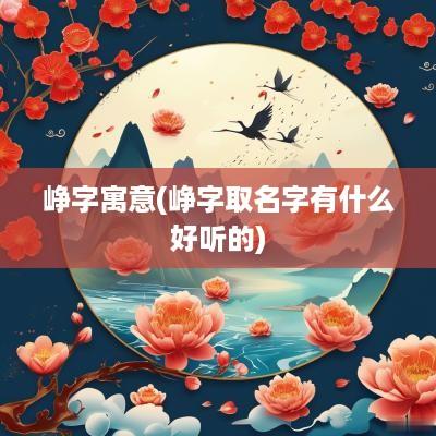 峥字寓意(峥字取名字有什么好听的)
