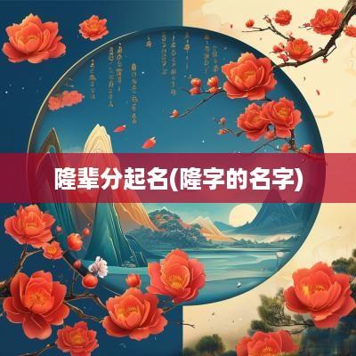 隆辈分起名(隆字的名字)