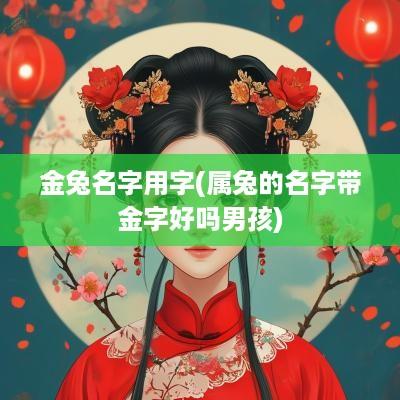 金兔名字用字(属兔的名字带金字好吗男孩)