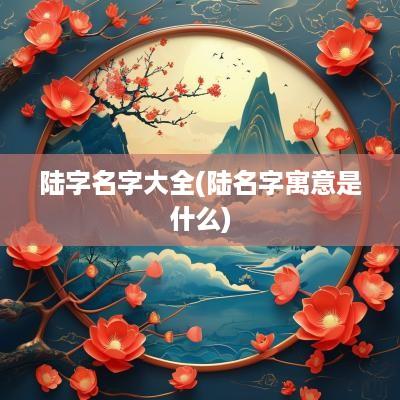 陆字名字大全(陆名字寓意是什么)