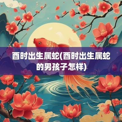 酉时出生属蛇(酉时出生属蛇的男孩子怎样)