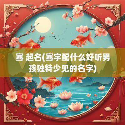 骞 起名(骞字配什么好听男孩独特少见的名字)