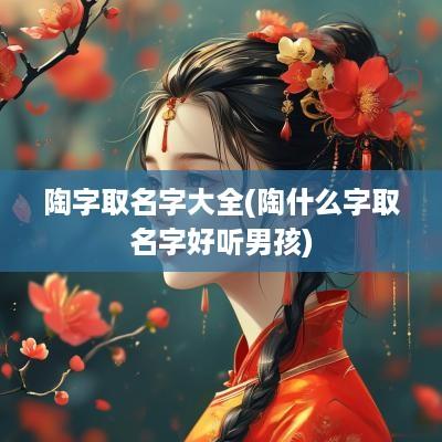 陶字取名字大全(陶什么字取名字好听男孩)