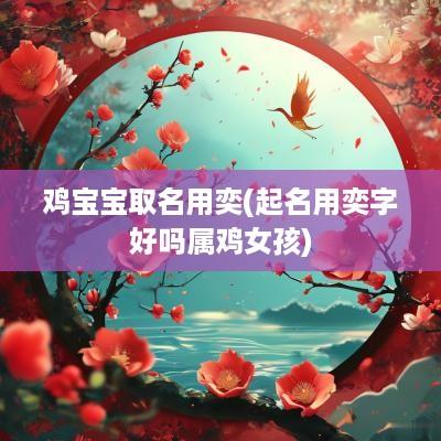 鸡宝宝取名用奕(起名用奕字好吗属鸡女孩)