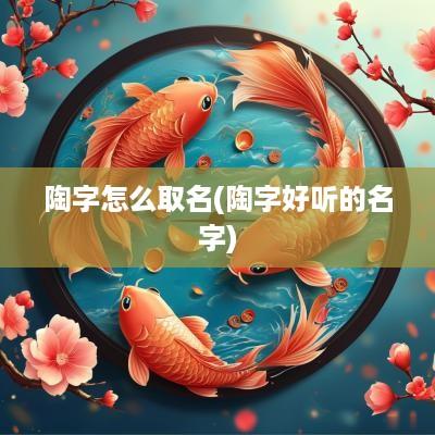 陶字怎么取名(陶字好听的名字)