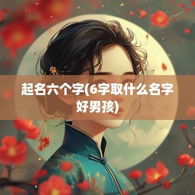 起名六个字(6字取什么名字好男孩)