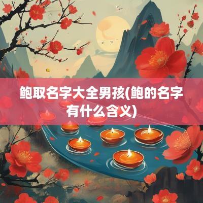 鲍取名字大全男孩(鲍的名字有什么含义)