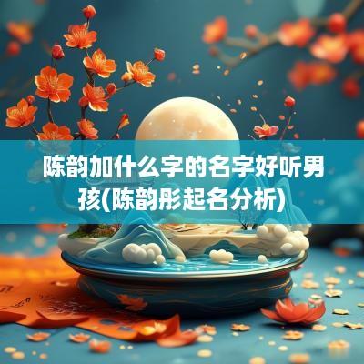 陈韵加什么字的名字好听男孩(陈韵彤起名分析)